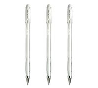 Mitsubishi Pencil - 3 Stylos Rollers Encre Gel - Uni-Ball Signo Blanc - Pointe 0,7 mm - Écriture Medium - Roller Fantaisie pour Loisirs Créatifs et Carterie
