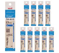 Mitsubishi Pencil SXR8005K.33 10P Lot de 10 recharges pour stylo à bille, jet stream multicolore, 0,5 mm, bleu