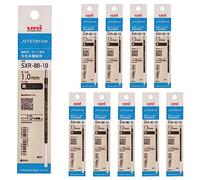 Mitsubishi Pencil SXR8010K.24 10P Lot de 10 recharges pour stylo à bille, jet stream multicolore, 1,0 mm, noir