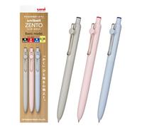 三菱鉛筆 Mitsubishi Pencil Uniball ZENTO Basic 0.38 Lot de 3 stylos à bille à base d'eau Noir/rouge/bleu UBNZS38.3C