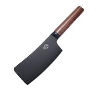 MITSUMOTO SAKARI 16 cm Couteaux de Cuisine Professionnels, Couteaux de Boucher Japonais Revêtus de Titane Noir, Couteau Cuisine Allemand Acier Allié de Première Qualité