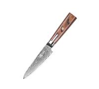 MITSUMOTO SAKARI 4,5 Pouces Couteau D’paring Japonais, Petit Couteau de Cuisine Forgé à la Main, S301 Couteau de Chef Damas en Acier Poudre