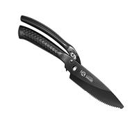 MITSUMOTO SAKARI Ciseaux de Cuisine Japonais 12 cm, Enduits de Titane Noir