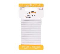 MITSY Bande élastique 6 mm 5 m Blanc Cordon en caoutchouc Souffles en caoutchouc Masques Élastique