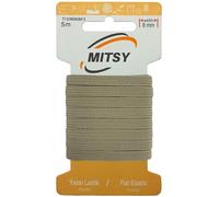 MITSY Bandes élastiques indéchirables à coudre - Largeur : 8 mm - 5 m - Beige - Solide - Pour pantalons, maison, bricolage, artisanat - Tissus à proximité