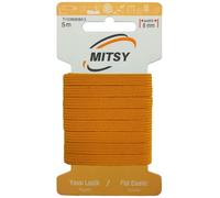 MITSY Bandes élastiques indéchirables à coudre - Largeur : 8 mm - 5 m - Orange - Solide - Pour pantalon - Pour la maison, le bricolage, l'artisanat, les tissus à coudre
