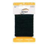MITSY Bandes élastiques indéchirables pour couture - Largeur : 10 mm - 5 m - Noir - Solide - Pour pantalons, maison, bricolage, artisanat - Tissus à proximité