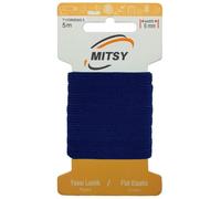 MITSY Bandes élastiques indéchirables pour couture - Largeur : 6 mm - 5 m - Bleu marine - Solide - Pour pantalons, maison, bricolage, artisanat - Tissus à proximité
