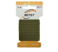 MITSY Bandes élastiques indéchirables pour couture - Largeur : 6 mm - 5 m - Kaki - Solide - Pour pantalons, maison, bricolage, artisanat - Tissus à proximité