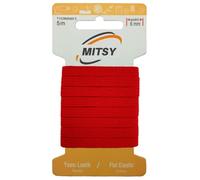 MITSY Bandes élastiques indéchirables pour couture - Largeur : 6 mm - 5 m - Rouge - Solide - Pour pantalons, maison, bricolage, artisanat - Tissus à proximité