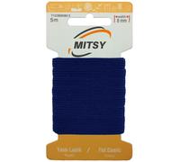 MITSY Bandes élastiques indéchirables pour couture - Largeur : 8 mm - 5 m - Bleu marine - Solide - Pour pantalons, maison, bricolage, artisanat - Tissus à proximité