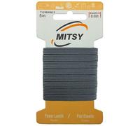 MITSY Bandes élastiques indéchirables pour la couture - Largeur : 8 mm - 5 m - Gris - Solide - Pour pantalon - Pour la maison, le bricolage, l'artisanat, les tissus à rapprocher