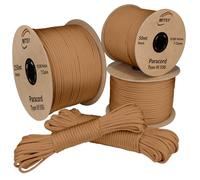 MITSY Paracorde 4 mm, 25 m, marron moyen, 100 % nylon, pour laisse pour chien, camping, extérieur et survie - Équipement de survie avec noyau 7 de 10 m, 25 m, 50 m, 100 m, 250 m