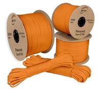 MITSY Paracorde 4 mm, 25 m, orange phosphore, 100 % nylon, pour laisse pour chien, camping, extérieur et survie - Équipement de survie avec noyau 7 de 10 m, 25 m, 50 m, 100 m, 250 m