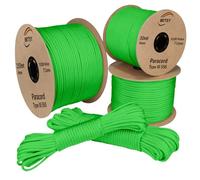 MITSY Paracorde 4 mm, 25 m, vert phosphore, 100 % nylon, pour laisse pour chien, camping, extérieur et survie - Équipement de survie avec noyau 7 de 10 m, 25 m, 50 m, 100 m, 250 m