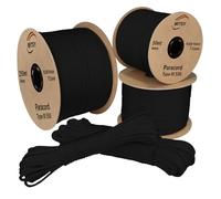 MITSY Paracorde 4 mm, 50 m, noire, en 100 % nylon, pour laisse pour chien, camping, extérieur et survie - Équipement de survie avec noyau 7 de 10 m, 25 m, 50 m, 100 m, 250 m