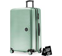 Mitte - Grande valise + étiquette de valise numérique contre la perte de bagages, valise de voyage extension XL, valise à roulettes check-in 4 roulettes doubles, serrure à combinaison TSA,Mint