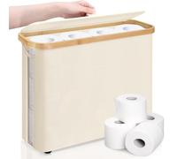 Mittimiya Rangement Papier Toilette, avec fenêtre Transparente, Couvercle et poignée, Réserves à Rouleaux de Panier Papier Toilette pour 12 Rouleaux/9 Grands