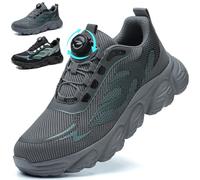 Mitudidi Chaussures de Sécurité Hommes Légère Unisexes Basket Sécurité Chaussure de Sécurité Femme Antidérapant Anti-Crevaison Embout Acier Chaussures Industrielles Gris 44 EU