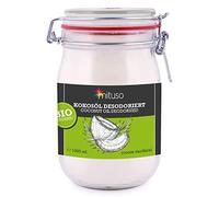 mituso Huile de coco bio désodorisée 1 L | Goût neutre - idéale pour rôtir, cuire & frire | vegan, sans additifs - polyvalente pour la peau & les cheveux | en bocal à fermeture métallique