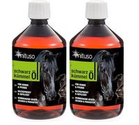 Mituso Huile de Cumin Noir pour Chiens/Chevaux/Pressée à Froid/100% Pure pour Soin Naturel du Pelage 500 ML (Lot de 2)