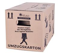 mituso Lot de 25 cartons de déménagement 600 x 330 x 350 mm jusqu'à 40 kg | Cartons à livres extra stables et grands | En papier recyclé et réutilisable | Grand carton d'emballage pour déménagement