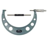 Mitutoyo 103-221 Micromètre extérieur, finition émaillée cuite, butée à cliquet, portée de 6,7 cm, graduation de 0,0001 cm, précision de +/-0,0002 cm