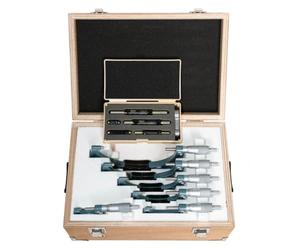 Mitutoyo 103-913-50 Jeu de micromètres OMST-150C, 0-150 mm | 0,01 mm, jeu 6 pièces, coffret bois