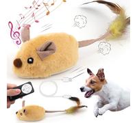 Mity rain Jouet interactif pour chien - Fausse télécommande avec capteur automatique - Jouet pour chien avec son réaliste et queue étendue - Jouet automatique pour chiens et chats - Jouet couineur