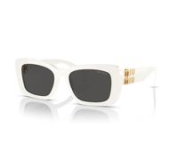 Miu Miu Femme Sunglass MU 07YS - Couleur du Monture: Blanc, Couleur de Lentille: Gris foncé