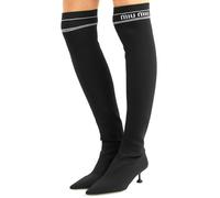 Miu Miu Chaussons Tricotés À Côtes Au-Delà Du Genou Bottes Bottes Neuves 38