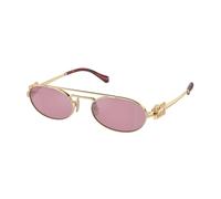 Miu Miu Femme Miu Miu MU 54ZS ZVN50D Lunettes de soleil Métal Or Rose Ronde Normale Miroir