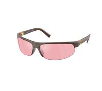 Miu Miu Femme Miu Miu MU A02S 14Y70J Lunettes de soleil Injecté Marron Rose Ronde Normale