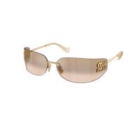 Miu Miu Femme Miu Miu MU A51S 5AK20P Lunettes de soleil Métal Or Marron Carré Normale Miroir