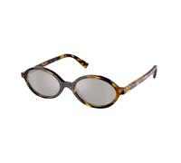Miu Miu Femme MU 04ZS VAU07F Lunettes de soleil Acétate Tortue Gris Ronde Miroir