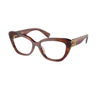 Miu Miu Femme MU 05VV 11Q1O1 Montures optiques Acétate Marron Transparent Cat Eye Normale