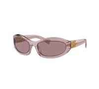 Miu Miu Femme Sunglass MU 14ZS - Couleur du Monture: Mauve Trasparent, Couleur de Lentille: Pourpre clair Marron