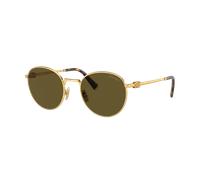 Miu Miu Femme Sunglass MU 55ZS - Couleur du Monture: Or, Couleur de Lentille: Marron foncé