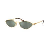 Miu Miu Femme Sunglass MU 56ZS - Couleur du Monture: Or, Couleur de Lentille: Vert effet miroir et intérieur Argent