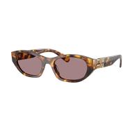 Miu Miu Femme Sunglass MU A03S - Couleur du Monture: Havana Miel, Couleur de Lentille: Pourpre clair Marron