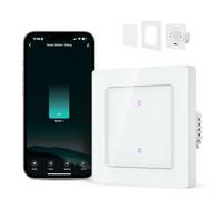 MIUCDA Interrupteur mural Wi-Fi intelligent - 2 voies - 55 x 55 mm - Compatible avec la commande vocale Alexa et Google Home - Fonction de minuterie - Télécommande Smart Life APP