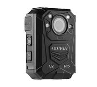 MIUFLY S2 PRO 2K Caméra de contrôle vocal, caméra portable avec vision nocturne, GPS, mémoire intégrée de 128 Go