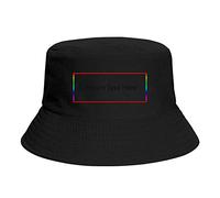 Miujonvy Chapeaux de pêche sur mesure avec texte personnalisé ici Bob imprimé par transfert de chaleur Noir, Noir , taille unique