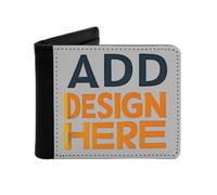 Miujonvy Portefeuille à rabat, ajoutez votre design ici, cuir synthétique en fibre synthétique super fine avec poche pour pièces de monnaie, 6 emplacements pour cartes de crédit, compartiments pour