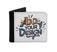 Miujonvy Portefeuille avec fenêtre pour carte d'identité, ajoutez votre design ici, cuir synthétique super fin avec poche pour pièces de monnaie, 6 emplacements pour cartes de crédit, compartiments