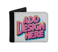 Miujonvy Portefeuille avec fenêtre pour carte d'identité, pour ajouter des photos, textes, logo, pièces de monnaie et carte d'identité avec poche pour pièces de monnaie, 6 emplacements pour cartes de