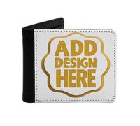 Miujonvy Portefeuille fin à deux volets pour vos propres photos, textes, logo, pièces de monnaie et cartes d'identité avec poche pour pièces de monnaie, 6 emplacements pour cartes de crédit