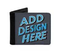 Miujonvy Portefeuille pour homme Ajoutez votre design ici pour pièces de monnaie et cartes d'identité avec poche pour pièces de monnaie, 6 emplacements pour cartes de crédit, compartiments pour