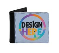 Miujonvy Portefeuilles pour homme Ajoutez votre design ici pour pièces de monnaie et cartes d'identité avec poche pour pièces de monnaie, 6 emplacements pour cartes de crédit, compartiments pour