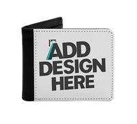 Miujonvy Portefeuilles pour homme Ajoutez votre design ici pour pièces de monnaie et cartes d'identité avec poche pour pièces de monnaie, 6 emplacements pour cartes de crédit, compartiments pour